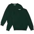 M&S Unisex 2Pk Green Cotton Jumper with Staynew 3-14 Y