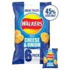 Walkers Less Salt Mild Cheese & Onion Multipack Crisps 6 per pack