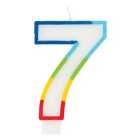 Number 7 Rainbow Candle 7th Birthday