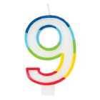  Number 9 Rainbow Candle 9th Birthday