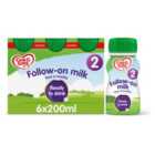 Cow & Gate Ready To Use 2 Follow On Milk From 6 Months 6 x 200ml