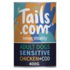 Tails.com Inner Vitality Sensitive Grain Free Dog Wet Food Chicken & Cod 400g