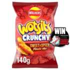 Walkers Wotsits Crunchy Sweet & Spicy Flamin' Hot Sharing Bag Snacks 140g