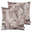 Ashley Wilde Neutra Twin Pack Polyester Filled Cushions Quartz/Dusty Pink