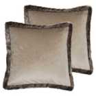 Paoletti Kiruna Twin Pack Polyester Filled Cushions Taupe