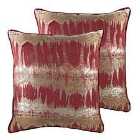 Evans Lichfield Inca Twin Pack Polyester Filled Cushions Burgundy
