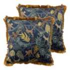 Furn. Monkey Forest Twin Pack Polyester Filled Cushions Midnight