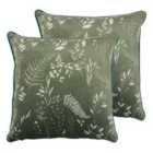 Furn. Fearne Twin Pack Polyester Filled Cushions Sage Green