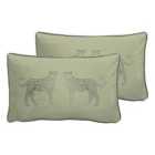 Evans Lichfield Savanna Leopards Twin Pack Polyester Filled Cushions Green 30 x 50cm