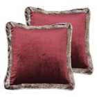 Paoletti Kiruna Twin Pack Polyester Filled Cushions Cranberry