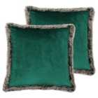 Paoletti Kiruna Twin Pack Polyester Filled Cushions Emerald