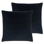 Evans Lichfield Sunningdale Twin Pack Polyester Filled Cushions Midnight 50 x 50cm