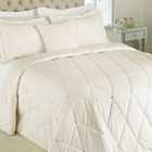 Paoletti Diamante Velvet Bedspread & Pillowcase Pair - Cream