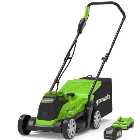Greenworks 33cm Cordless Lawnmower 24V with 1 x 4Ah Battery & Charger