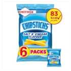 Smiths Chipsticks Snacks Salt & Vinegar 6 x 17g