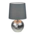 First Choice Lighting Ripley Silver Grey Ceramic Table Lamp With Shade