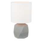 First Choice Lighting Wilson Grey Concrete White Table Lamp With Shade