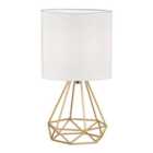 First Choice Lighting Christie Gold White Table Lamp With Shade