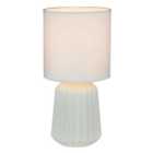 First Choice Lighting Fox White Ceramic Table Lamp With Shade