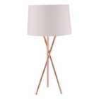 First Choice Lighting Trinity Copper White Table Lamp With Shade