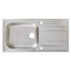 Cooke & Lewis Lyell Linen Inox Stainless steel 1 Bowl Sink & drainer 500mm x 1000mm