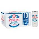 Peroni Nastro Azzurro Beer Lager Cans, 10x330ml