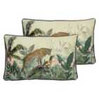 Evans Lichfield Manyara Twin Pack Polyester Filled Cushions Leopard