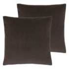 Evans Lichfield Sunningdale Twin Pack Polyester Filled Cushions Truffle 50 x 50cm