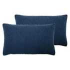 Evans Lichfield Malham Twin Pack Polyester Filled Cushions Royal 30 x 50cm