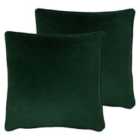 Evans Lichfield Opulence Twin Pack Polyester Filled Cushions Bottle Green