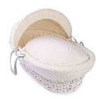 Dimple White Wicker Moses Basket - Cream