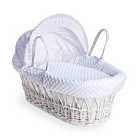 Dimple White Wicker Moses Basket - White