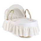 Broderie Anglaise Palm Moses Basket - White