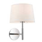 Luminosa Seymour Classic Switched Wall Lamp Chrome with Cream Shade