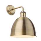 Luminosa Genoa Industrial Dome Wall Light Antique Brass