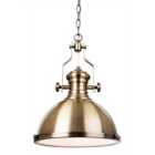 Luminosa Albion 1 Light Dome Ceiling Pendant Antique Brass, E27