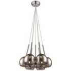 Luminosa Spring 7 Light Cluster Pendant Chrome with Glass Shades, G9