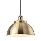 Luminosa Genoa Industrial Dome Pendant Light Antique Brass