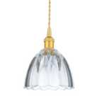 Luminosa Wilshire Dome Pendant Light Satin Gold with Decorative Glass