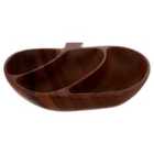Interiors By Ph Serving Dish, 3 Section With Apple Shape, Acacia Wood