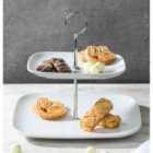 The Waterside 2 Tier Sqaure Cake Stand - White