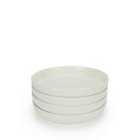 Waterside Alumina White Porcelain Textured Rim Pasta Bowl Set