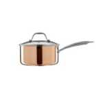Interiors By Ph 20Cm Saucepan, Copper And Tri Ply With Glass Lid - Stainless Steel Handle