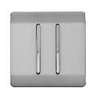 Trendi 2 Gang 2 Way 10A Light Switch Stainless Steel