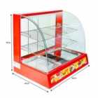 KUKoo 8368 Curved Glass 60Cm Food Warmer Cabinet - Red