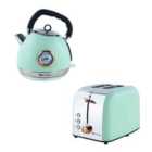 SQ Professional 9457 Epoque 1.8L Stainless Steel Electric Kettle And 2 Slice Toaster Set - Green