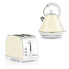 SQ Professional 9359 Dainty 1.8L Stainless Steel Electric Kettle And 2 Slice Toaster Set - Cream