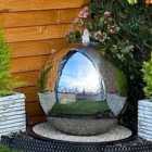 Tranquility 50Cms Stainless Steel Sphere Mains Powered Water Feature