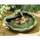 Tranquility Ceramic Frog Solar Powered Water Feature - Green