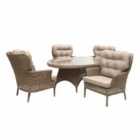 Katie Blake Mayberry 4 Chair Rattan Dining Set - Natural